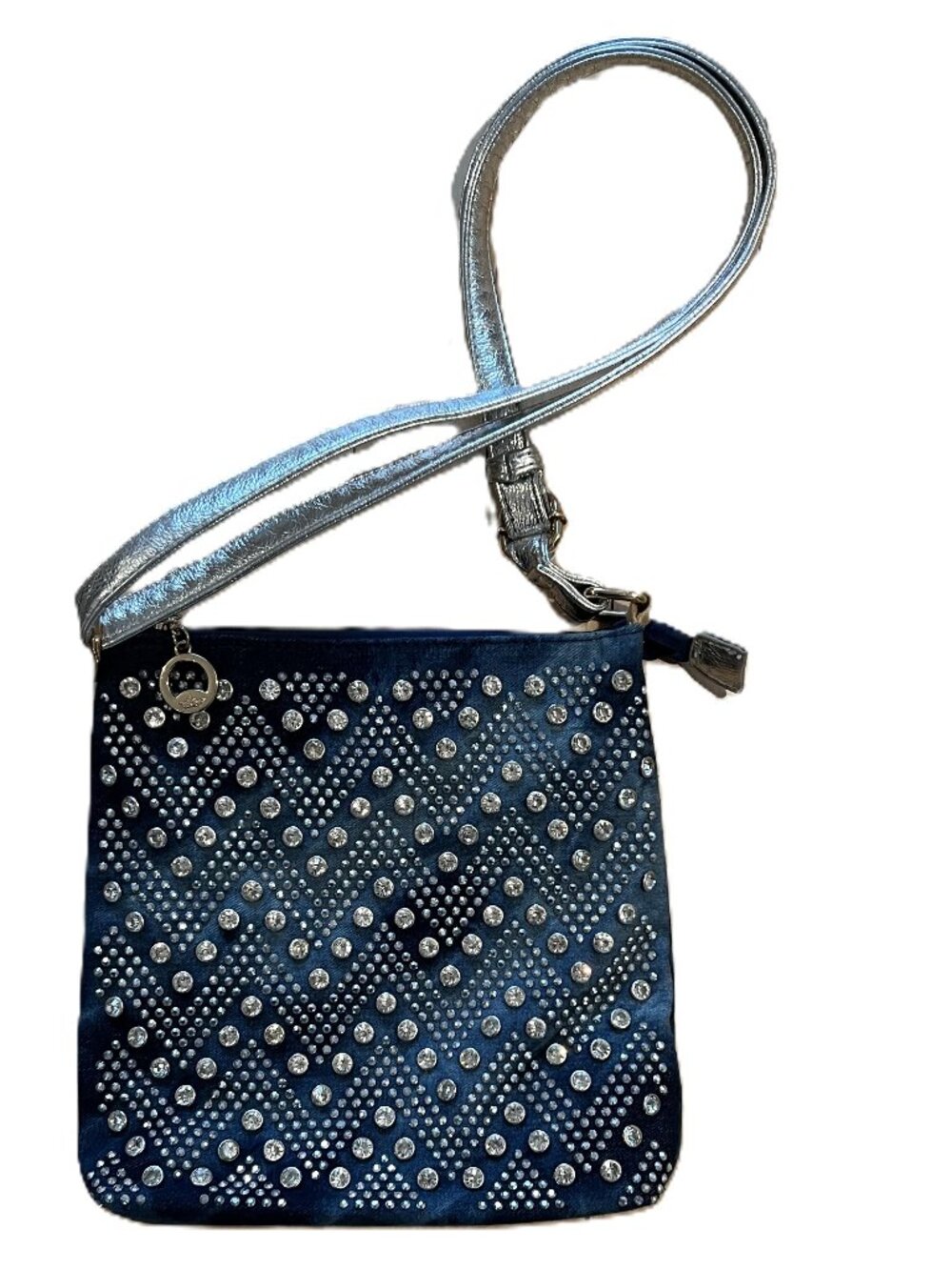 JUICY COUTURE | Denim Studded Rhinestone Shoulder Bag Y2K Crown Purse